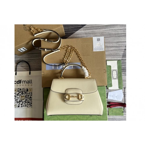 Gucci Horsebit 1955 medium bag in White leather