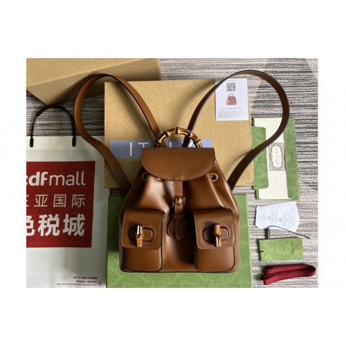 Gucci Bamboo small backpack in Brown leather