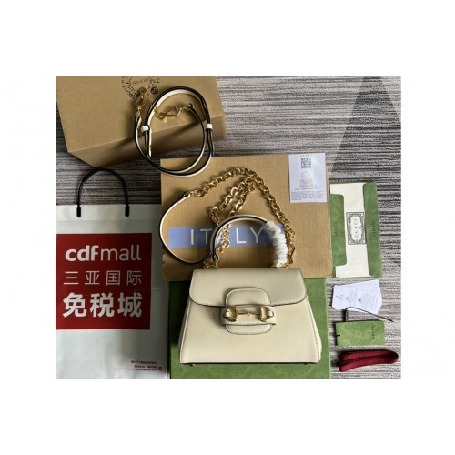 Gucci Horsebit 1955 mini bag in White leather