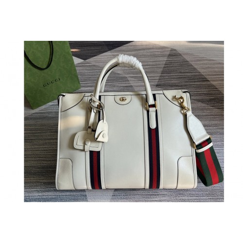 Gucci Bauletto Large Tote bag in White Leather