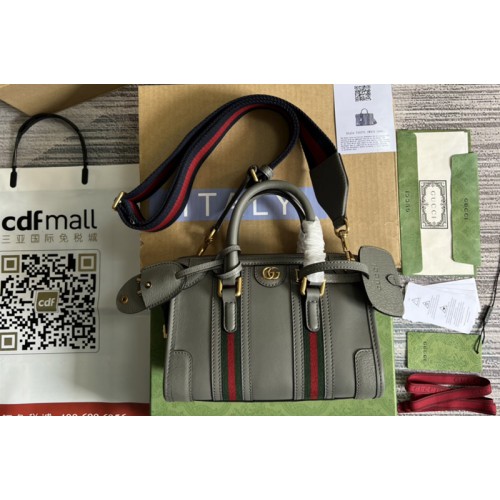 Gucci Bauletto Mini top handle bag in Grey Leather