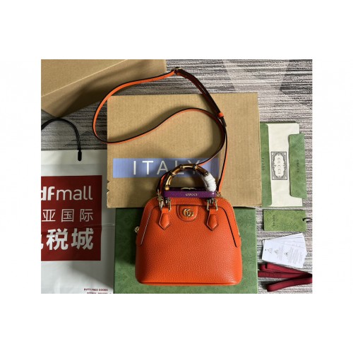 Gucci Diana mini tote bag in Orange Leather