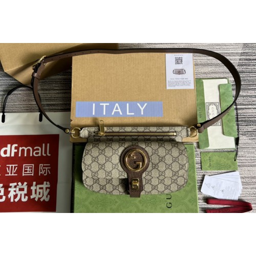 Gucci Blondie belt bag in Beige and ebony Supreme canvas