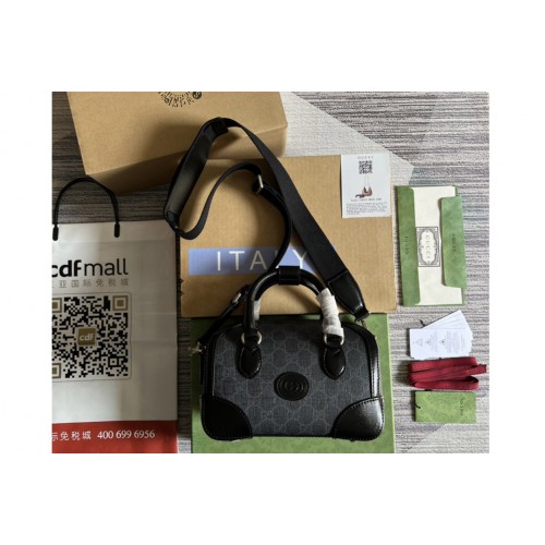 Gucci Small duffle bag with Interlocking G in Black Supreme canvas