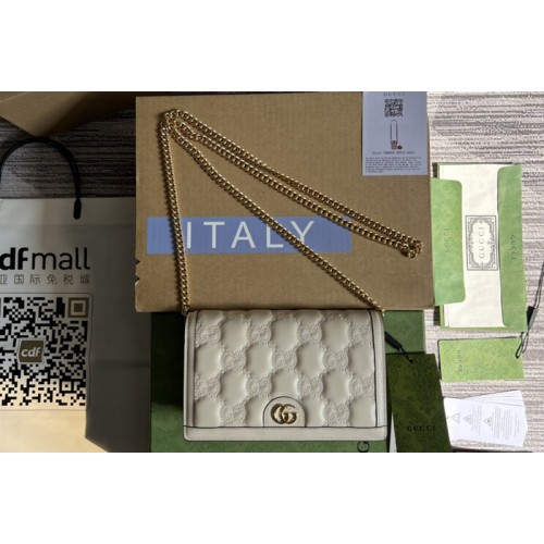 Gucci Matelasse chain wallet in White Matelasse leather