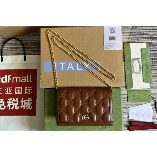 Gucci Matelasse chain wallet in Brown Matelasse leather