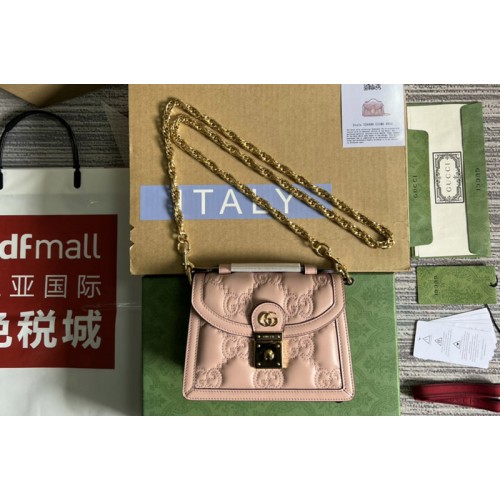 Gucci matelasse small top handle bag in Pink Matelasse leather