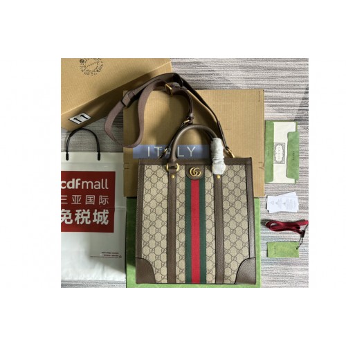 Gucci Ophidia medium tote bag in Beige and ebony Supreme canvas