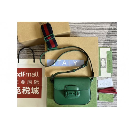 Gucci Horsebit 1955 small shoulder bag in Green leather