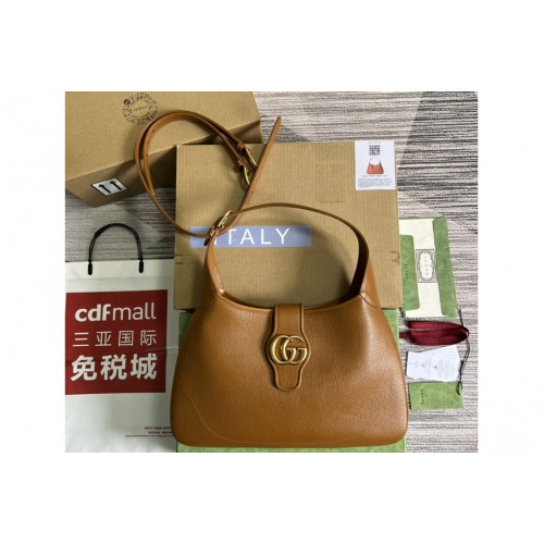 Gucci Aphrodite medium shoulder bag in Brown soft leather