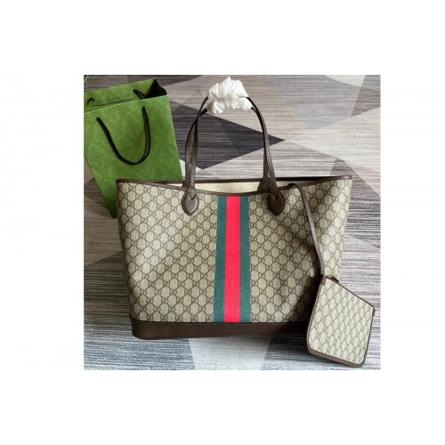 Gucci Ophidia large tote bag in Beige and ebony Supreme canvas