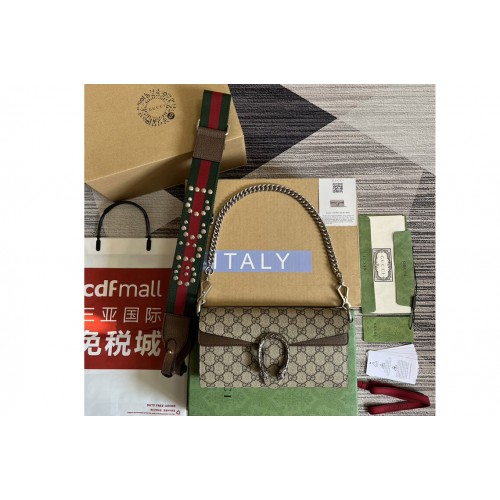 Gucci ‎ Dionysus small shoulder bag in Beige and ebony Supreme canvas