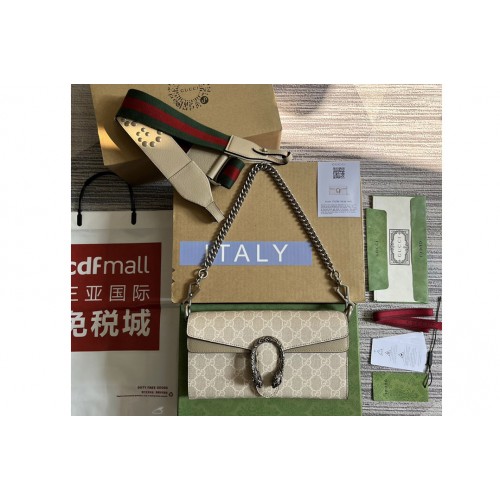 Gucci ‎ Dionysus small shoulder bag in Beige and white Supreme canvas