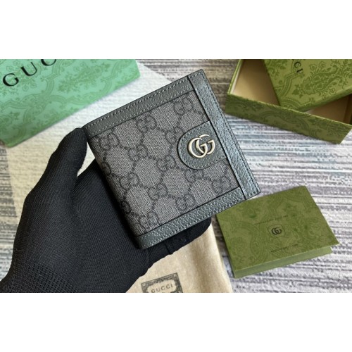 Gucci ‎‎ Ophidia wallet in Grey and black Supreme canvas