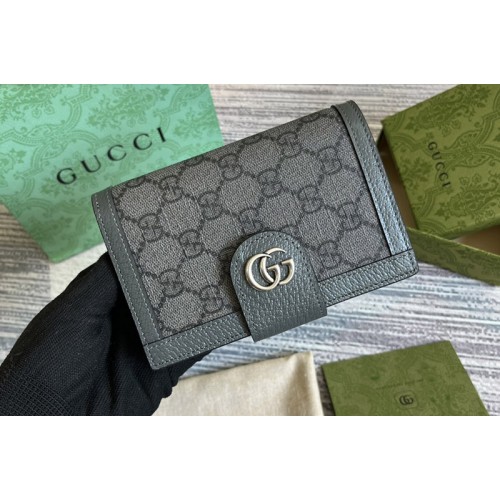 Gucci ‎‎‎ Ophidia passport case in Grey and black Supreme canvas