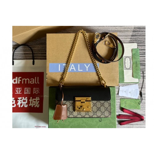 Gucci ‎ Padlock Mini shoulder bag in Beige and ebony Supreme canvas