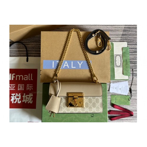 Gucci ‎ Padlock Mini shoulder bag in Beige and white Supreme canvas