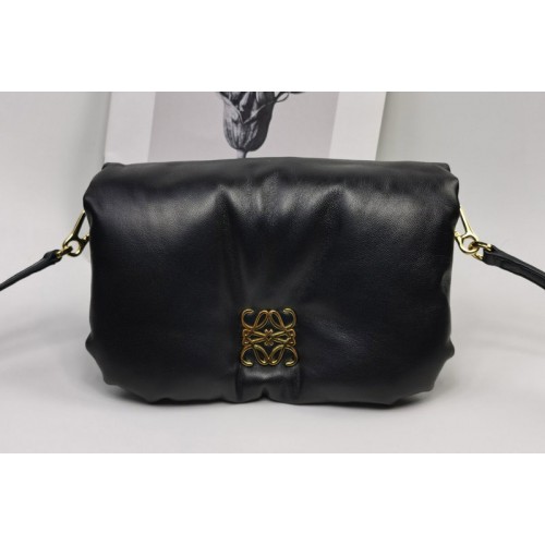 Loewe Mini Puffer Goya bag in Black shiny nappa lambskin