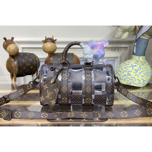 Louis Vuitton m20872 keepall bandouliere 25 bag in Monogram Chess coated canvas and PVC