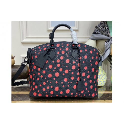 Louis Vuitton M21676 LVxYK Lock it Bag in Black and red Taurillon Monogram cowhide with Infinity Dots print