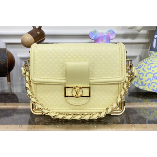 Louis Vuitton M22276 Dauphine MM handbag in Yellow Calfskin