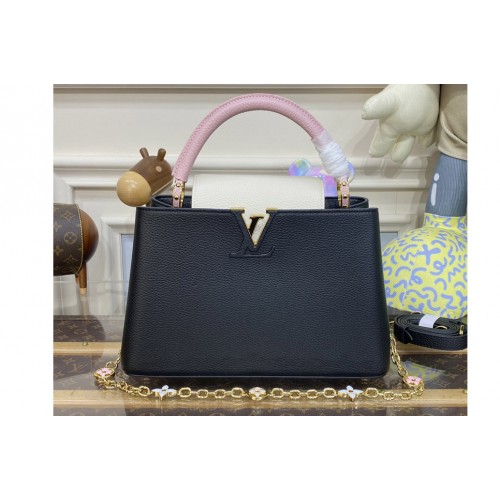 Louis Vuitton M22512 Capucines MM handbag in Black Taurillon leather