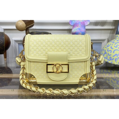 Louis Vuitton M22597 Mini Dauphine handbag in Yellow Calfskin