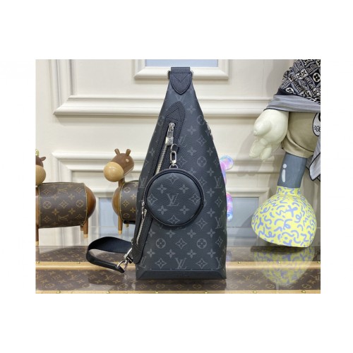 Louis Vuitton M30936 Duo Sling Bag in Monogram coated canvas and Taiga cowhide leather Louis Vuitton M30936 Duo Sling Bag in Monogram coated canvas and Taiga cowhide leather