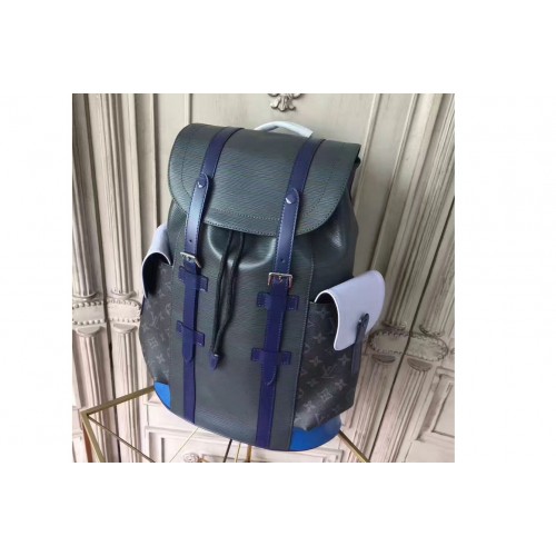 Louis Vuitton M41709 Christopher PM Backpack in Monogram Eclipse Canvas And Black Epi Leather
