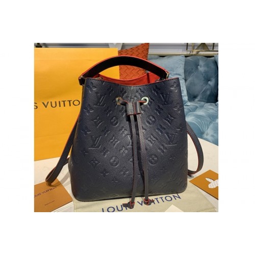 Louis Vuitton M45306 Neonoe MM Bags in Navy Blue Red Monogram Empreinte leather