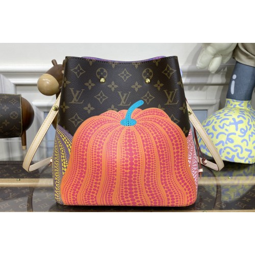 Louis Vuitton M46473 LVxYK Neonoe MM Bag in Monogram coated canvas with Pumpkin print