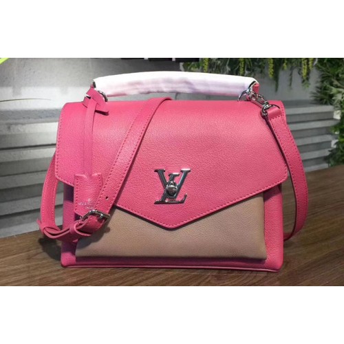 Louis Vuitton M54997 My Lockme Bag in Rose Bruyere and Taupe Glace Calf Leather