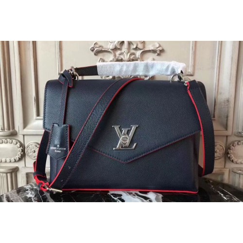 Louis Vuitton m54849 My Lockme Bags Black red Calf Leather