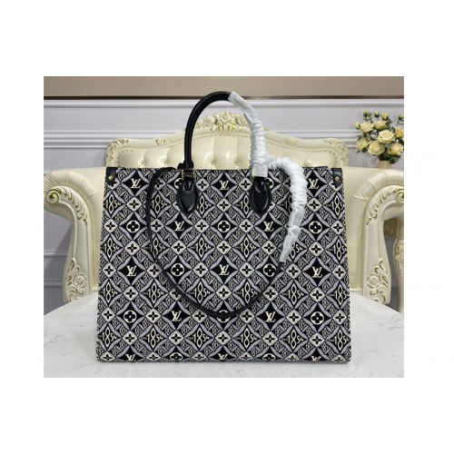 Louis Vuitton M57207 Since 1854 Onthego GM tote bag in Gray Jacquard Since 1854 textile