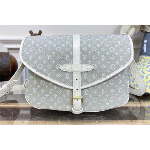 Louis Vuitton M40666 Saumur Bag in Beige Monogram Denim
