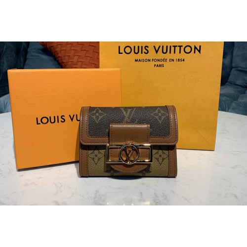 Louis Vuitton M68725 Dauphine compact wallet in Monogram and Monogram Reverse coated canvas