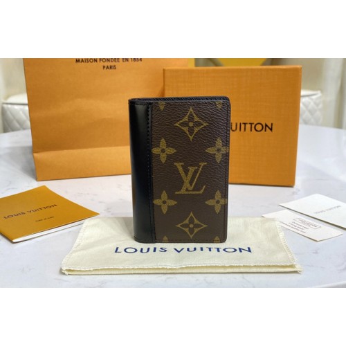 Louis Vuitton M60111 Pocket Organizer Wallet in Monogram canvas With Black