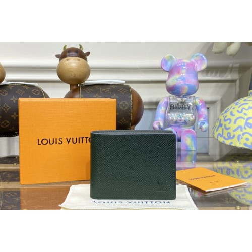 Louis Vuitton M81628 Slender Wallet in Green Taiga leather