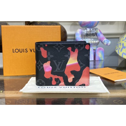 Louis Vuitton M81750 Multiple wallet in Sunrise Monogram Eclipse coated canvas
