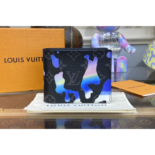Louis Vuitton M81750 Multiple wallet in Sunrise Monogram Eclipse coated canvas