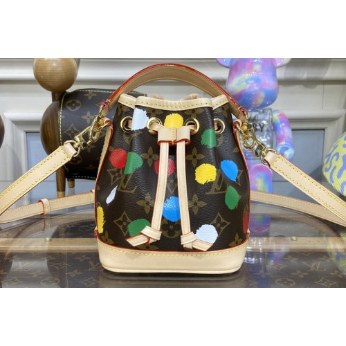 Louis Vuitton M81863 Nano Noe Bag in Monogram coated canvas with 3D Painted Dots print