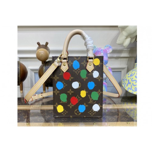 Louis Vuitton M81867 Petit Sac Plat Bag in Monogram coated canvas with 3D Painted Dots print