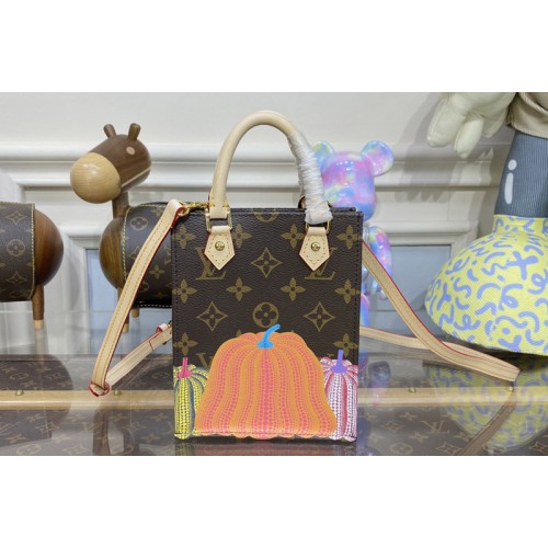 Louis Vuitton M82108 x YK Petit Sac Plat Bag in Monogram coated canvas with Pumpkin print