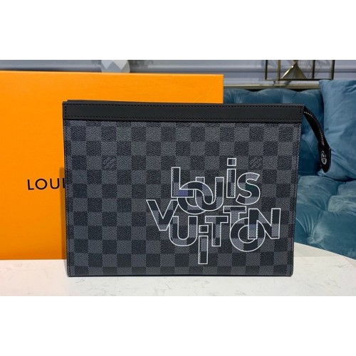 Louis Vuitton N41696 Pochette Voyage MM in Damier Graphite coated canvas
