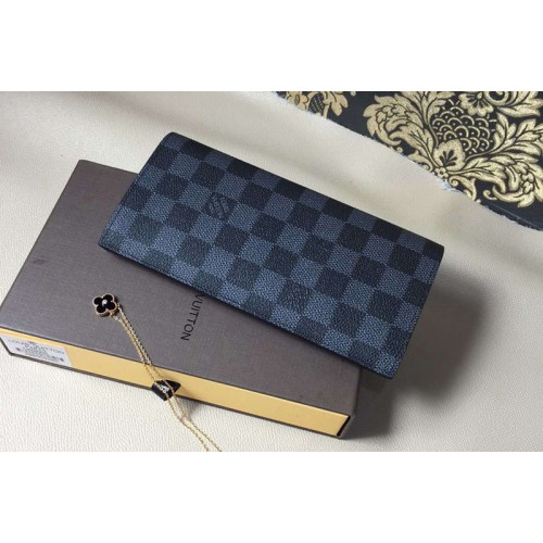 Louis Vuitton N62665 Brazza Wallet in Damier Graphite Canvas