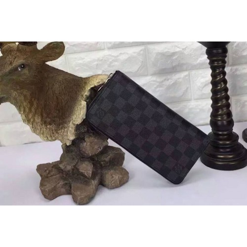 Louis Vuitton N63095 Zippy Wallet in Damier Graphite Canvas