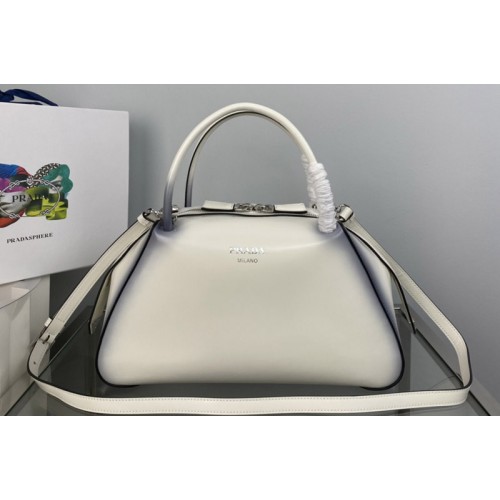 Prada 1BA365 Medium brushed leather Prada Supernova handbag in White Leagther