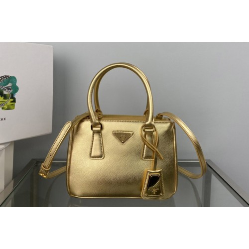 Prada 1BA906 Prada Galleria Saffiano leather mini-bag in Platinum Leather