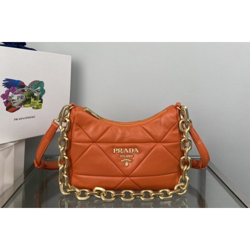 Prada 1BC157 Prada System nappa leather patchwork bag in Orange Leather