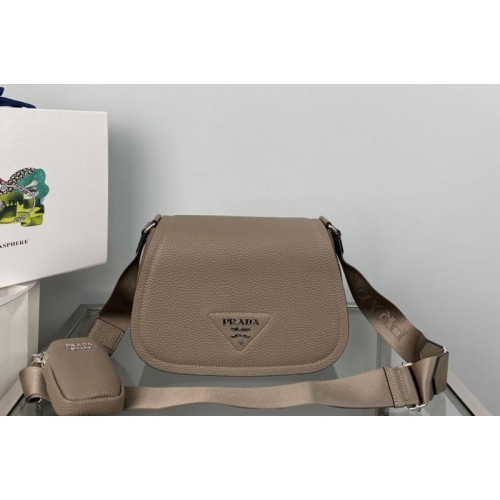 Prada 1BD293 Leather shoulder bag in Beige Leather